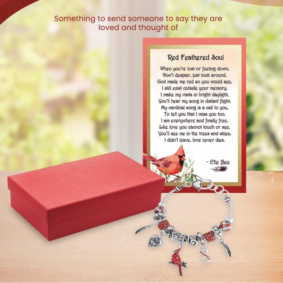 Red Cardinal Charm Bracelet – A Symbol of Love & Remembrance & Eternal M… - Picture 4 of 10
